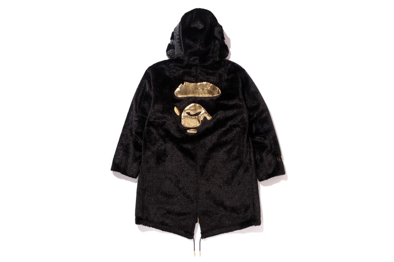 Black and gold bape hoodie hot sale