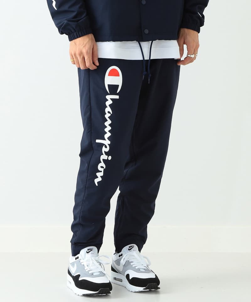 beams x champion straight hem pants