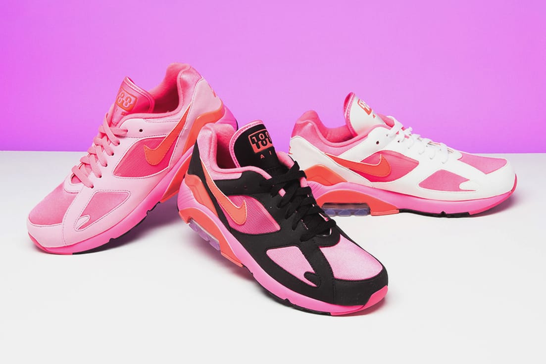 COMME Des GARÇONS Nike Air Max 180 Pink White Black Solar Red February 1 Release