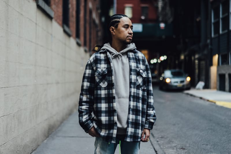 Flannel over best sale black hoodie