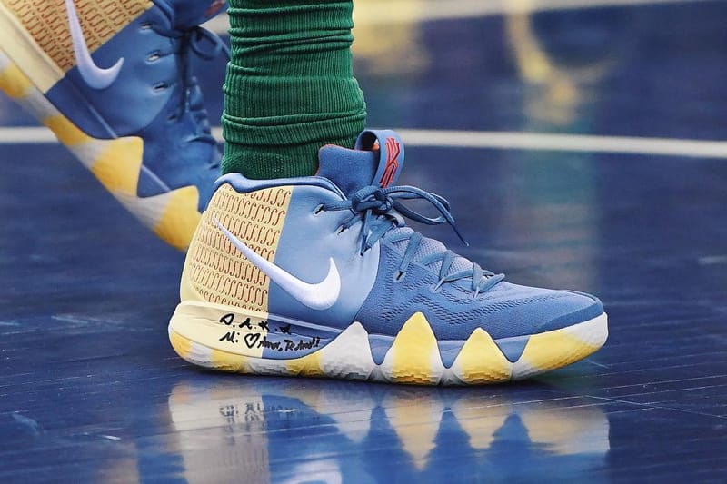 Kyrie 4 blue and yellow on sale