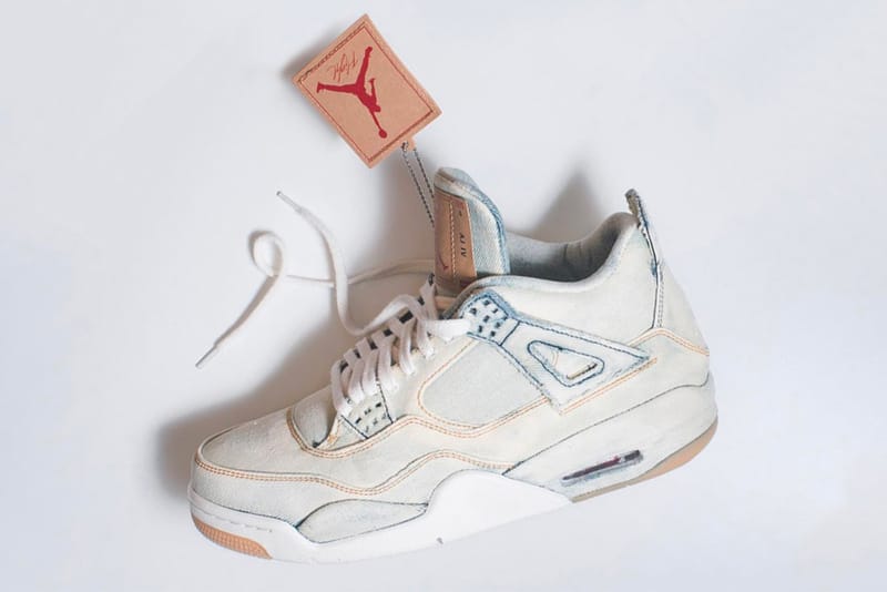 Air jordan 4 hot sale levi white