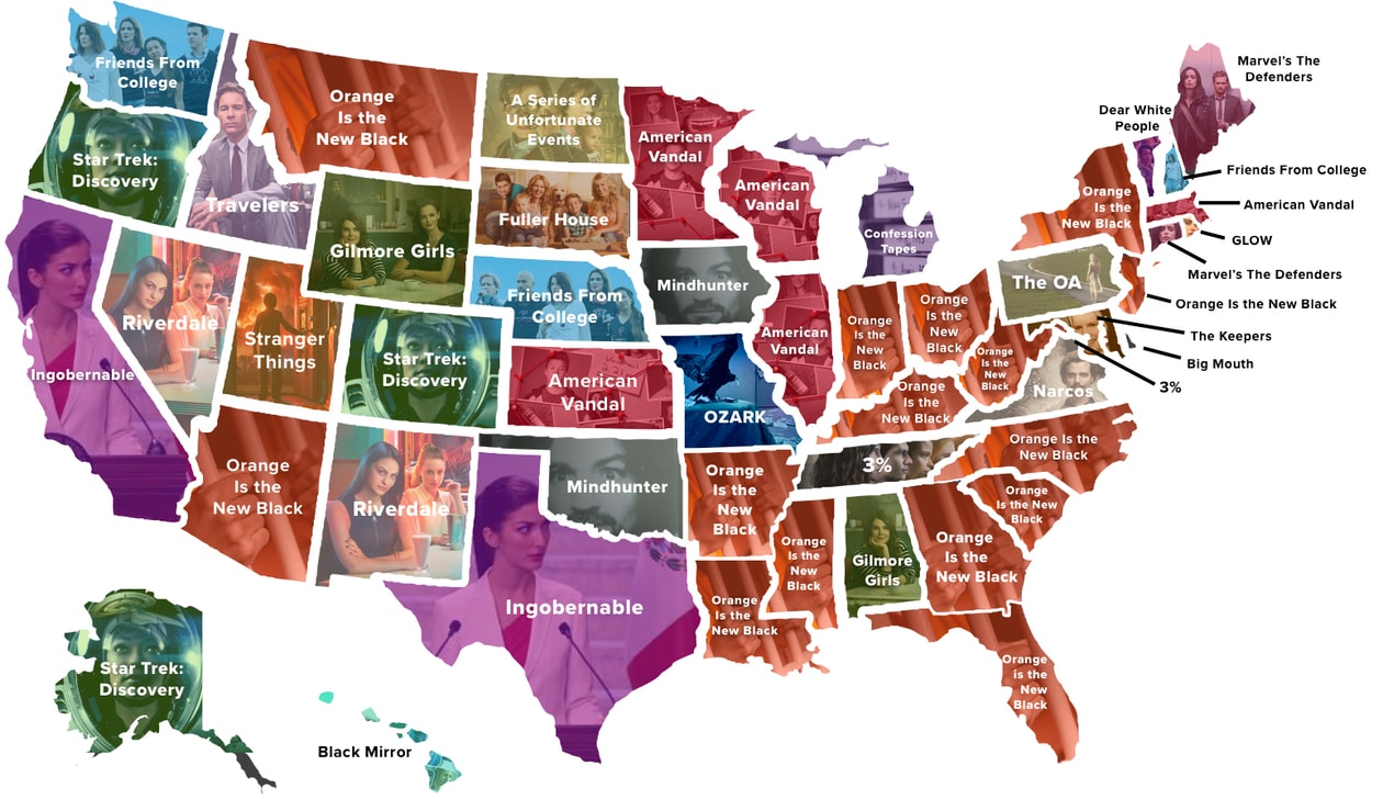 Most Popular Netflix Shows by State Hypebeast