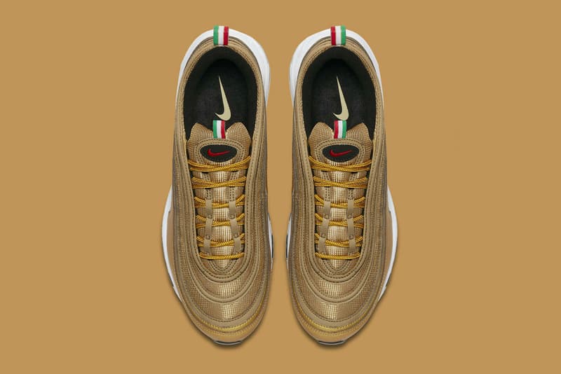 blue red and gold air max