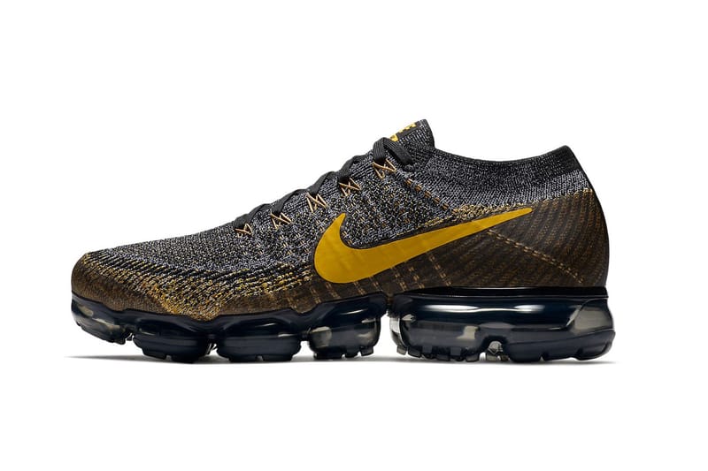 nike air vapormax flyknit black and gold