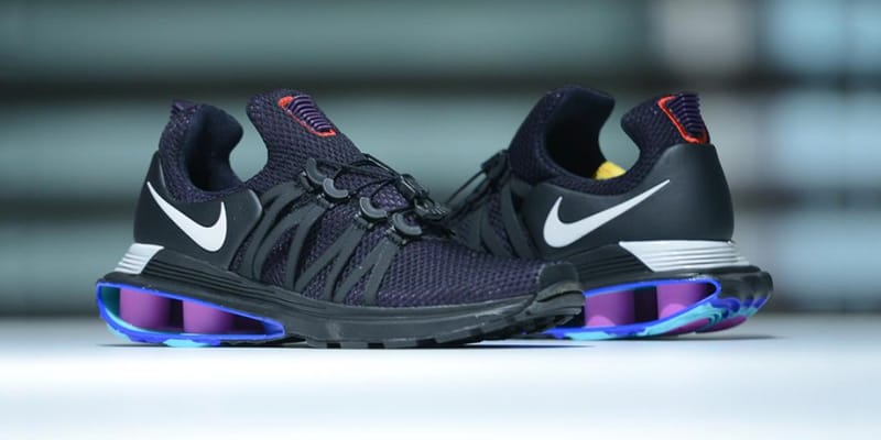 Black and purple nike shox sale