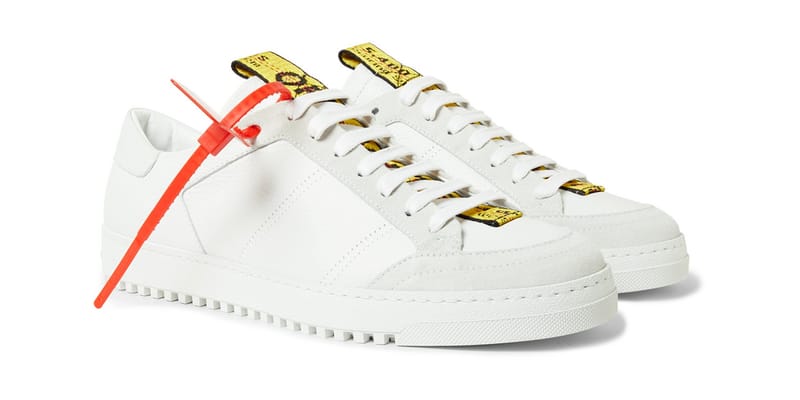 Off white deals shoes yellow stripe