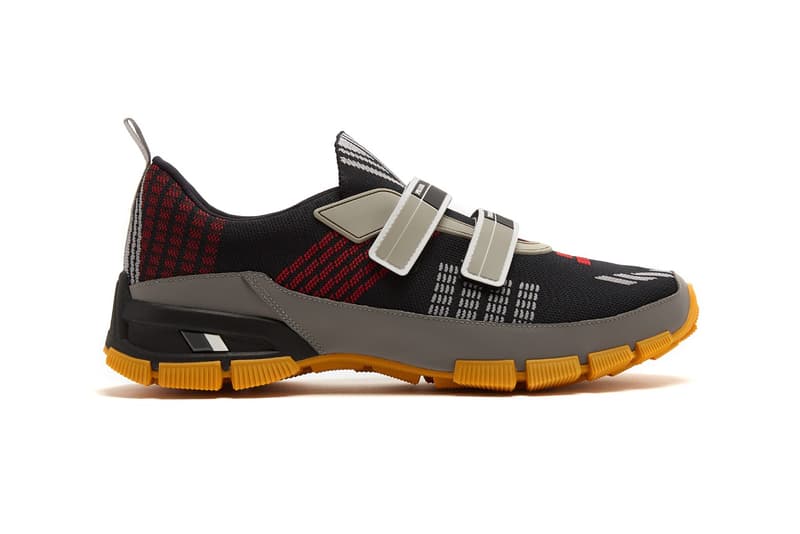 prada trainers black and white