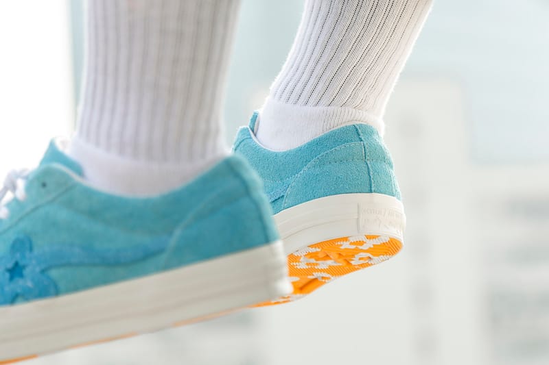 Converse one star x golf le 2024 fleur on feet