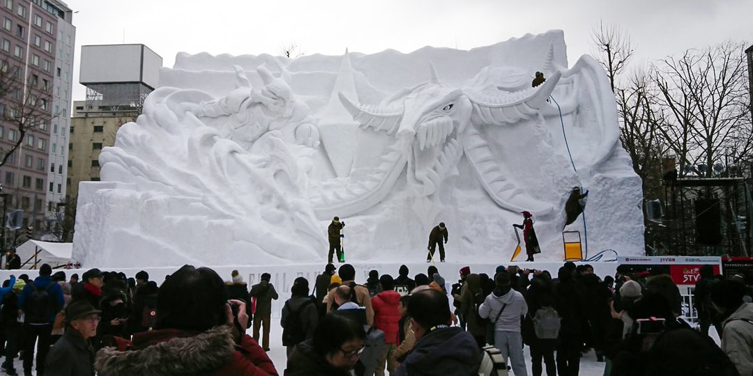 Ежегодный снежный фестиваль в Японии представляет огромную ледяную скульптуру «Final Fantasy XIV»