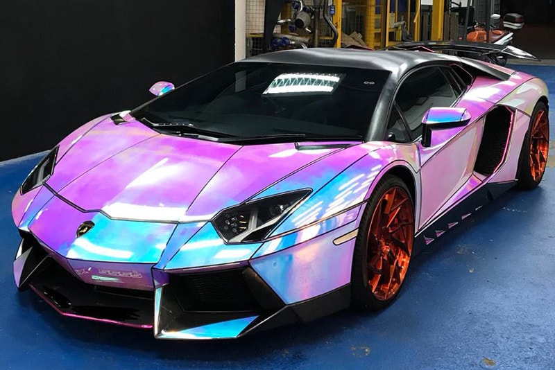 Aventador Wrapped in Hologram Hypebeast