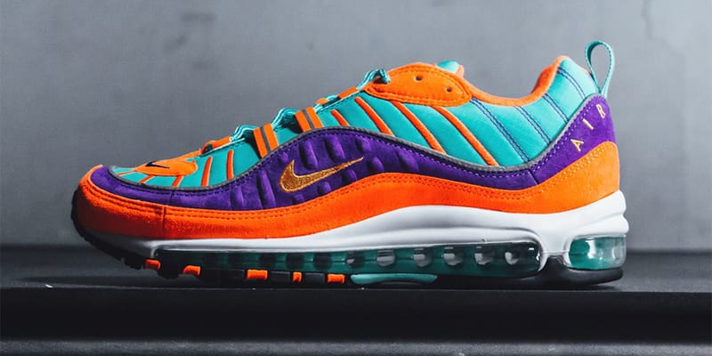 Orange and purple air max 98 on sale