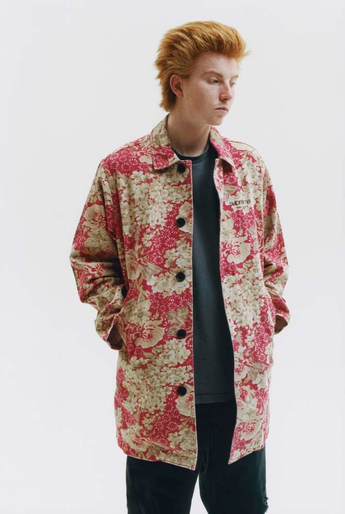 Supreme floral cheap trench coat