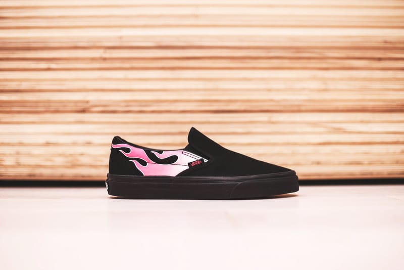 Pink flames hot sale vans