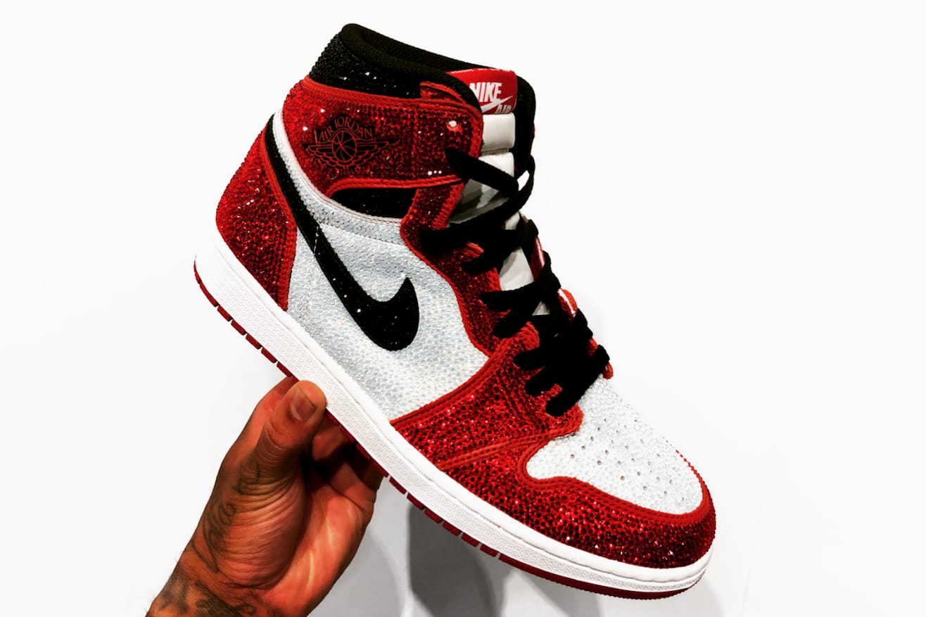 Air Jordan 1 Chicago Winter Swarovski Michael Jordan Brand footwear Crystals sneaker frank cooker daniel jacob