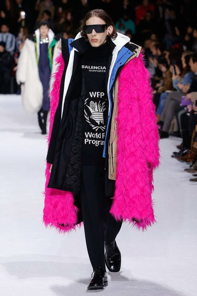 Balenciaga pink clearance fur coat