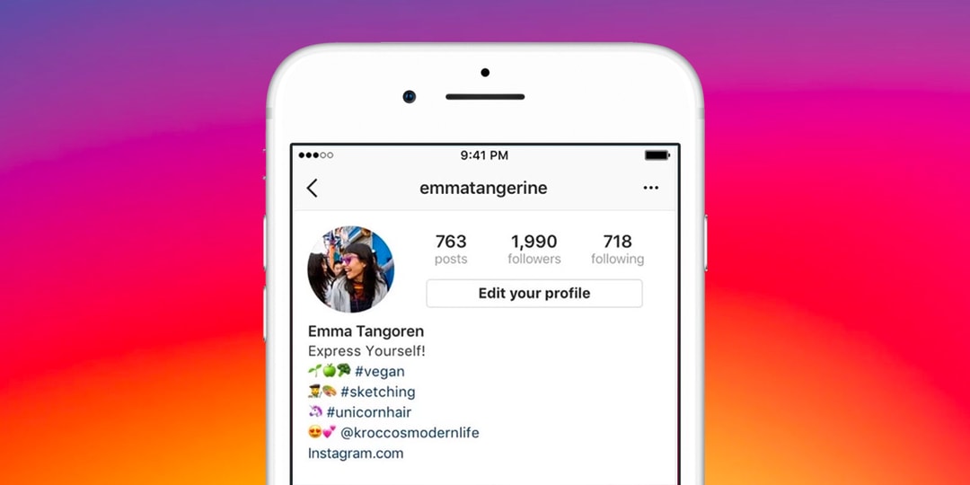 Instagram теперь позволяет пользователям включать хэштеги и ссылки на профили в свою биографию