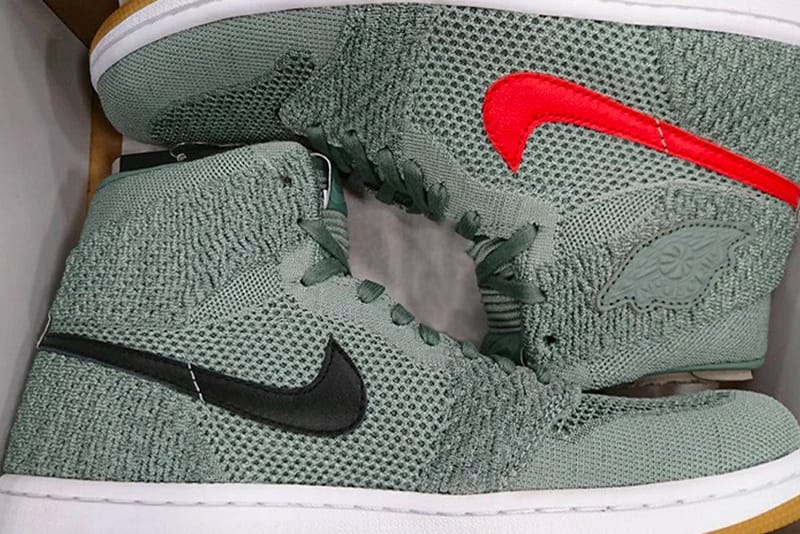 Air jordan 1 retro best sale high flyknit clay green