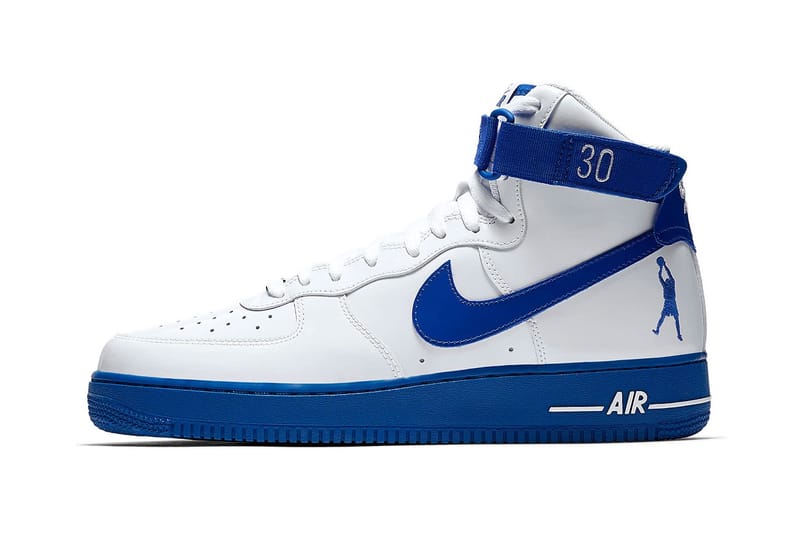 Blue mid top shop air force ones