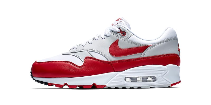 Air max 1 red and white sale