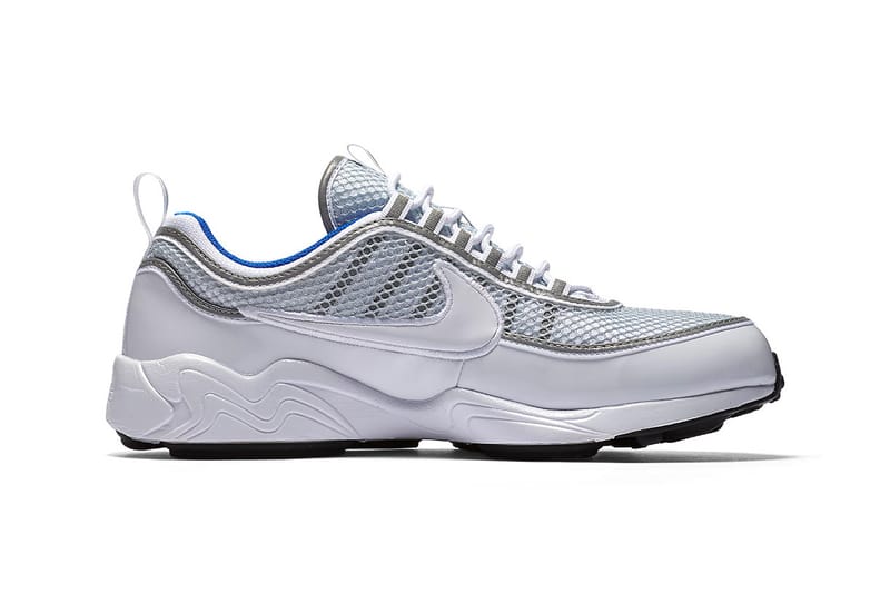 Nike spiridon white clearance blue