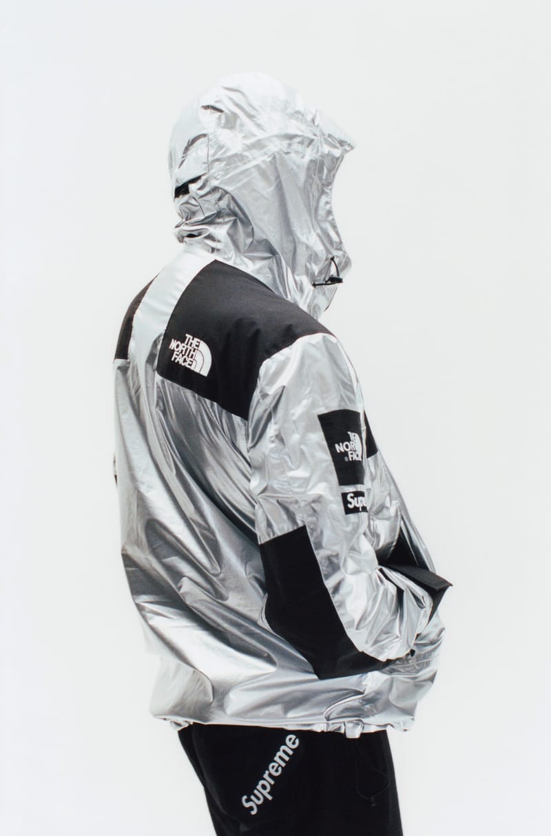 Supreme x north store face silver jacket