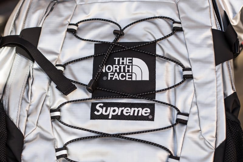 Supreme the north face shop metallic borealis backpack silver