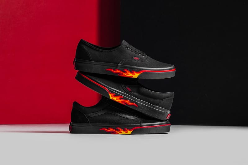 Vans authentic black outlet fire