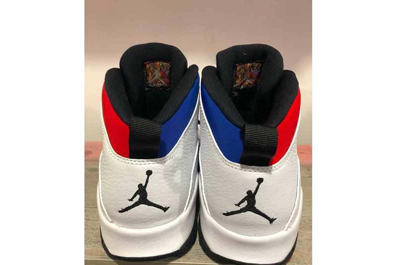 Air jordan 10 hot sale blue and red