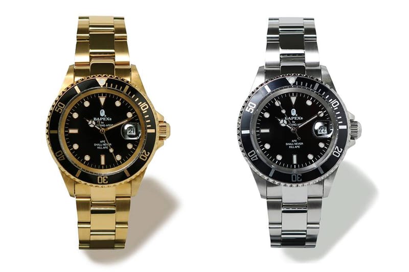 BAPE Type 1 BAPEX Black Dial in Gold and Silver Hypebeast