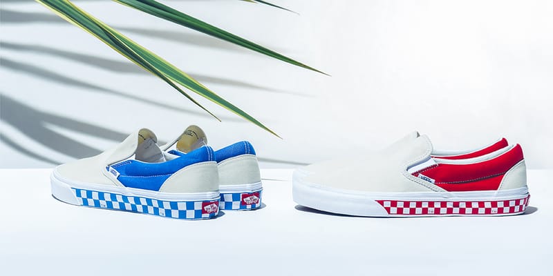 Blue vans with hot sale checkered sides