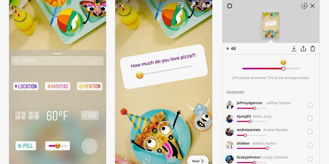 Instagram добавляет стикеры-слайдеры с эмодзи в опросы
