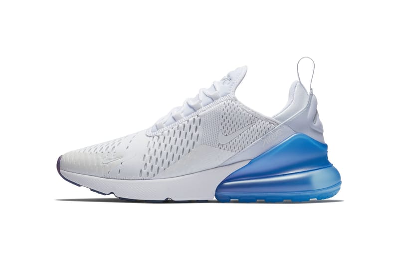 Nike Air Max 270 White Metallic Silver Blue Hypebeast