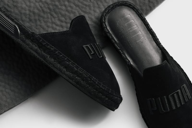 Black puma cheap fenty slippers