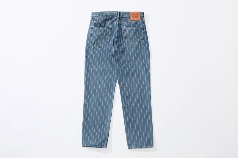 Supreme levi's hot sale pinstripe jeans