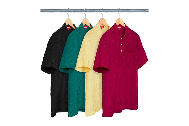 Supreme jacquard clearance logo silk polo