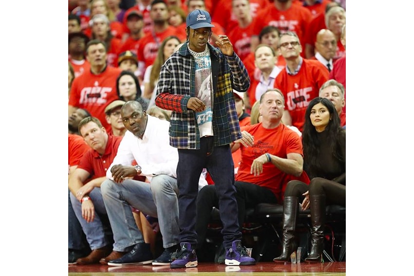 travis scott 4s on feet