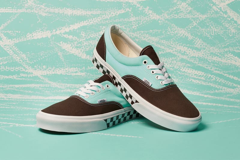 Turquoise store checkerboard vans