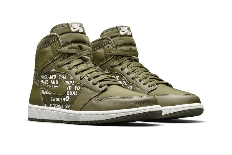 Nike air jordan hot sale 1 olive canvas