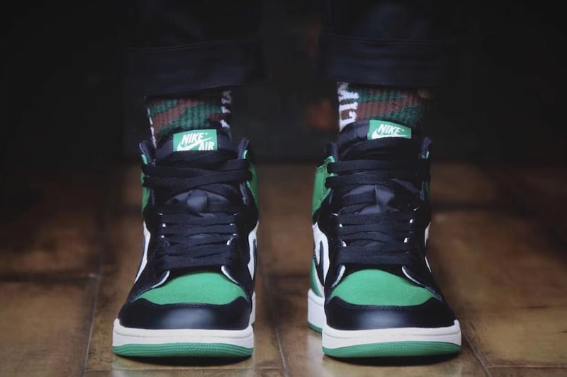 jordan 1 pine green on feet
