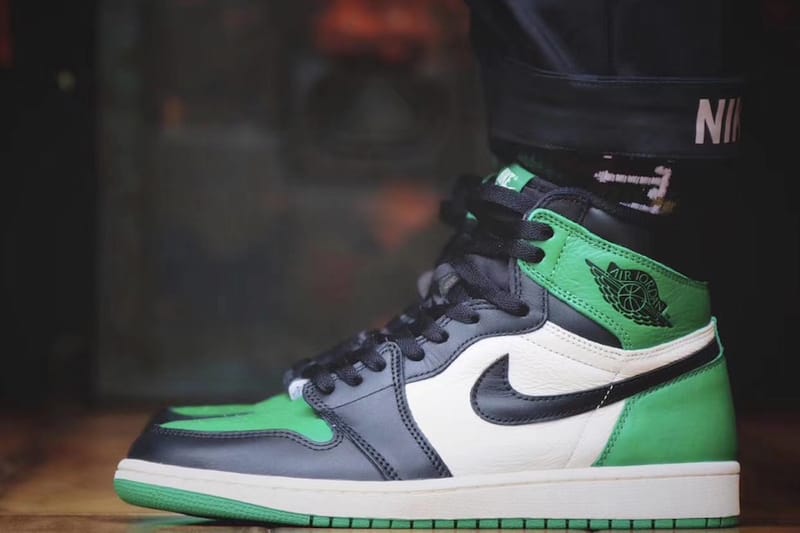 Jordan 1 pine green best sale on feet