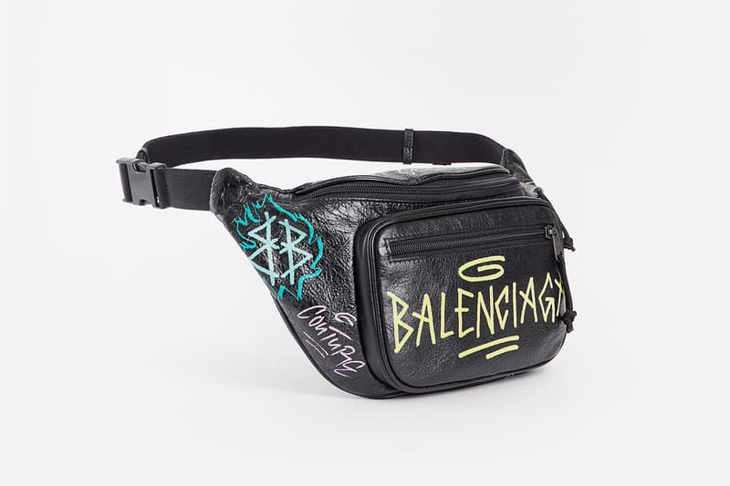 balenciaga graffiti fanny pack