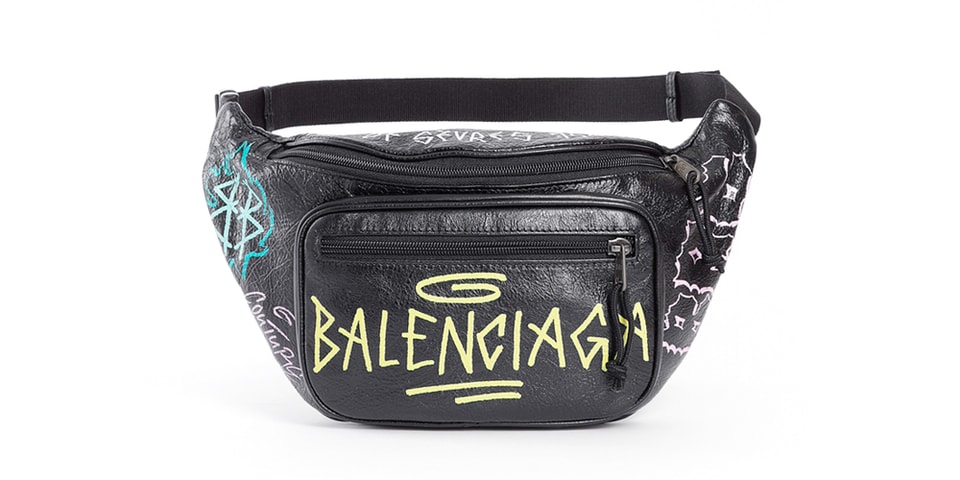balenciaga graffiti fanny pack