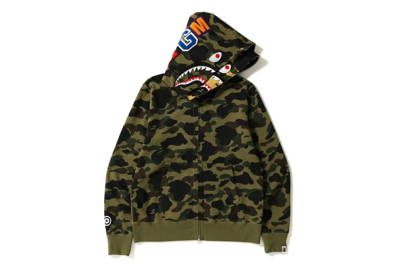 Bape hoodie store green camo