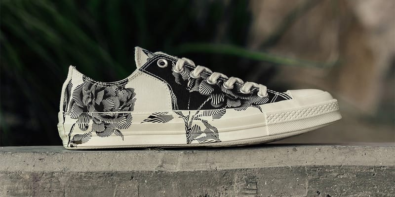 Converse Chuck 70 Low in Black Egret Floral Hypebeast