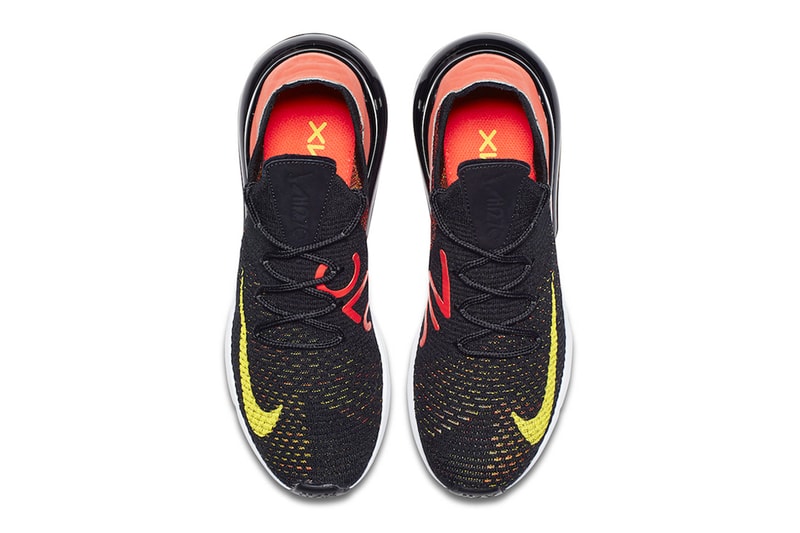 nike air max 270 flyknit black red