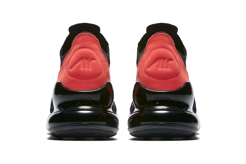 nike air max 270 flyknit black red