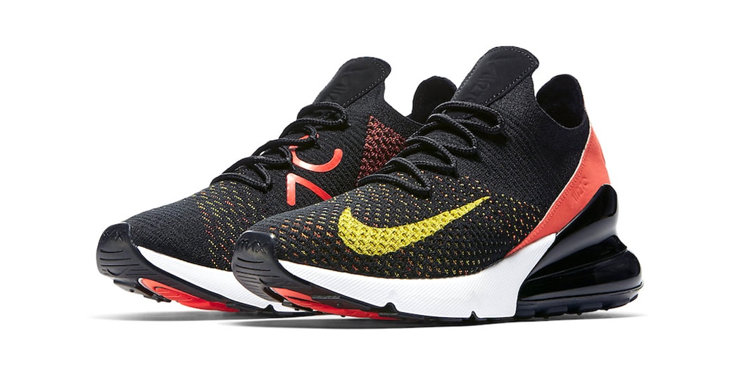 nike air max 270 flyknit black red