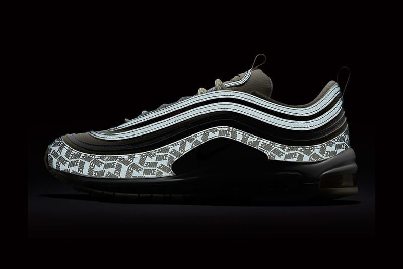 Nike air max 97 reflective logo black and red sale