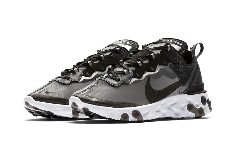 Nike react element 87 black 2024 and grey